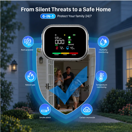 Pevys 6-in-1 Home Safety Monitor